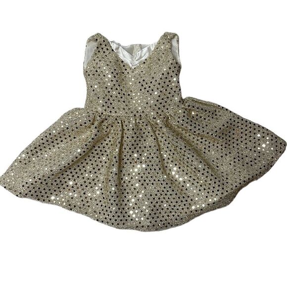 American Girl Tis The Season Christmas Holiday Gold Dress. - Picture 1 of 7